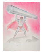 SUPERMAN CO-CREATOR/ARTIST JOE SHUSTER ORIGINAL ART "ACTION COMICS" NO. 19 COVER RE-CREATION.