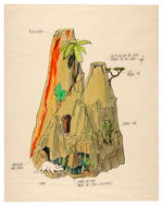 MARX "PREHISTORIC MOUNTAIN" PLAYSET ORIGINAL CONCEPT ART.