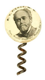 CELLO/CORKSCREW CIRCA 1896 SHOWS DOCTOR "PRES. WORLDS DISPENSARY MEDICA ASS'N."