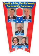 DUKAKIS-BENTSEN OHIO STATE FLAG COATTAIL POSTER.