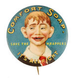 "COMFORT SOAP" RARE SUPERB COLOR CLASSIC BUTTON.