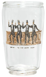 GLASS PORTION OF "DRINK TO THE NEW DEAL" COCKTAIL MIXER C. 1933.