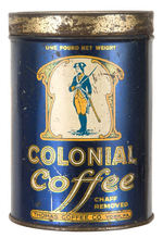 "COLONIAL COFFEE" TIN WITH LID.