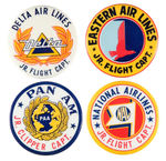 GRAPHIC AND SCARCE AIRLINE LOGO BUTTONS FROM A 1950s SET.