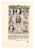 HARDING 1920 "EQUALITY FOR ALL" HANDOUT PICTURING BLACK CANDIDATES.