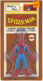 “SPIDER-MAN BEND ‘N FLEX” MEGO FIGURE ON CARD.