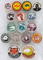 “ANIMAL LIBERATION” (14) & “EXTINCTION IS FOREVER” (2) C. 1983-84 BRITISH BUTTONS.