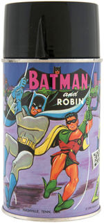 "BATMAN & ROBIN" UNUSED METAL LUNCHBOX WITH THERMOS.