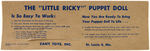 "I LOVE LUCY - LITTLE RICKY" BOXED PUPPET DOLL IN UNUSED CONDITION.