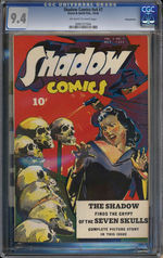 SHADOW COMICS VOL. 4 #7, OCTOBER 1944. CGC PENNSYLVANIA PEDIGREE CGC 9.4