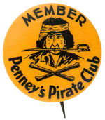 “PENNEY’S PIRATE CLUB – MEMBER” BUTTON.