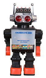 "KROMEKOTE 2000" BATTERY OPERATED PLASTIC ROBOT.