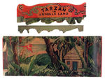 "TARZAN IN JUNGLELAND" PLASTER STATUE SET W/RARE BACKGROUND.