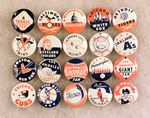 CRANE POTATO CHIPS ORANGE, WHITE AND BLUE TEAM BUTTON LOT.