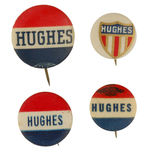 HUGHES FOUR NAME BUTTONS.