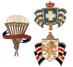 THREE WWII "OFFICIAL" DESIGN AID TO ALLIES PINS.