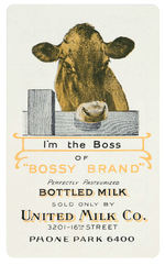 “’BOSSY BRAND' 1916” CALENDAR CARD.