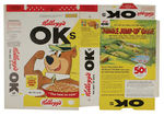 “KELLOGG’S OKs” CEREAL BOX FLAT PAIR.