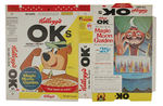 “KELLOGG’S OKs” CEREAL BOX FLAT PAIR.