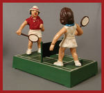 "TENNIS PLAYERS" CAST IRON MECHANICAL BANK BY JOHN WRIGHT.