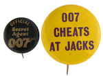 JAMES BOND AGENT 007 BUTTON TRIO.