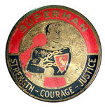 SUPERMAN RARE 1940 BRASS BADGE.