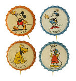 MICKEY MOUSE BEVERAGES 4 BOTTLE CAPS.