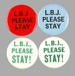 LBJ FOR "PRO" 1968 BUTTONS FROM LEVIN COLLECTION.