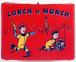 "LUNCH 'N MUNCH" SPACE THEME VINYL LUNCH BOX.