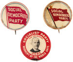 SOCIAL DEMOCRATIC PARTY PAIR OF 1900 BUTTONS PLUS SOCIALIST PARTY 1904 DEBS BUTTON.