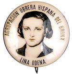 "LINA ODENA" REAL PHOTO BUTTON.