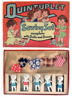 "QUINTUPLET SEWING SET COMPLETE WITH DOLLS AND DRESSES" DIONNE QUINTUPLETS-INSPIRED SET.