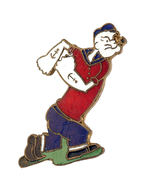 FIRST SEEN POPEYE FIGURAL ENAMEL PIN.