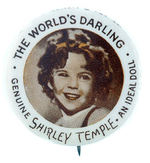 RARE VARIETY SHIRLEY TEMPLE DOLL BUTTON.