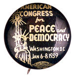 PEACE CONGRESS 1939 BUTTON.