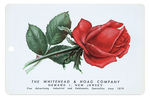 LARGE “WHITEHEAD & HOAG COMPANY” CELLULOID OR PLASTIC CALENDAR CARD.