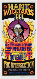 HANK WILLIAMS III & THE SWINGIN' DEMONS SIGNED CONCERT POSTER.