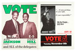 JESSE JACKSON PAIR OF 1984 HOPEFUL SIGNS PLUS 1988 "VOTE" SIGN.