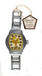 BOY SCOUT ELABORATE WRISTWATCH WITH TAG/BOX.