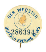 BUFFALO EVENING NEWS 1930s CONTEST BUTTON.