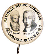 RARE "NATIONAL NEGRO CONGRESS" 1937 BUTTON.