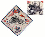 LOU GEHRIG AMERICA-FRANCE SHIP SOUVENIR HANKY.