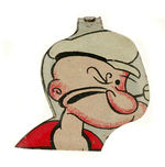 POPEYE 1930s RARE BRITISH FIGURAL PIN.