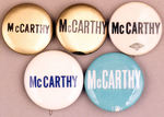 McCARTHY FIVE NAME BUTTONS.