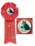 "BILLY DIRECT 1:55/HOME OF WORLD'S FASTEST HARNESS HORSE" BUTTON BADGE.