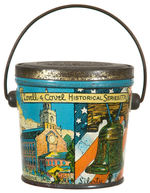 "LOVELL & COVEL HISTORICAL SERIES 1776" TIN CANDY PAIL.