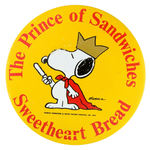 LARGE VERSION SNOOPY BREAD ADVERTISING BUTTON.