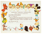 "WALT DISNEY" WAR BOND CERTIFICATE.