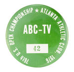 "ABC-TV" CREW BUTTON FOR 1976 GOLF CHAMPIONSHIP.