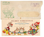 "WALT DISNEY'S COMICS AND STORIES" CHRISTMAS GIFT SUBSCRIPTION CARD W/ENVELOPE.